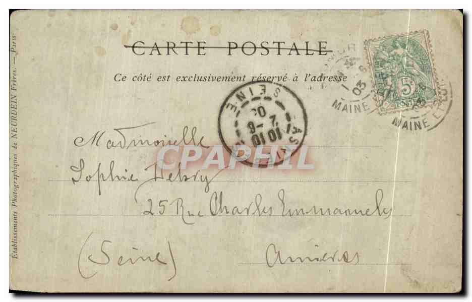 CPA Saumur L Hotel de Ville — Rückseite