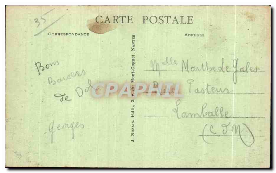 CPA Le Porche et la Tour de la Cathedrale Dol de Bretagne  — Verso