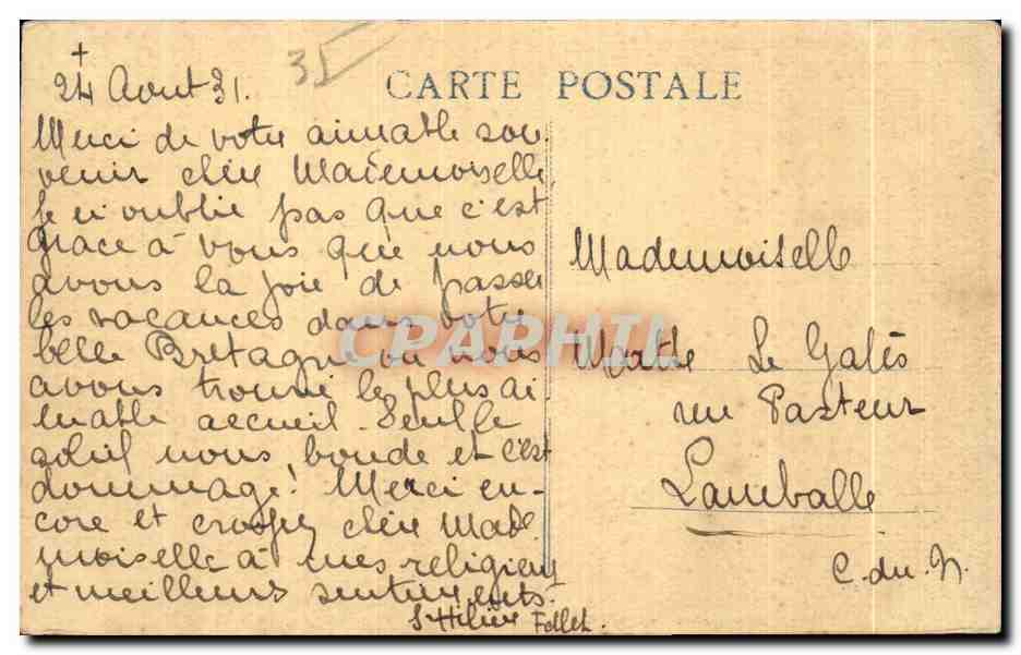 Dol-de-Bretagne (Ille-et-V.) — La Cathédrale — Le Portail St-Magloire — Coll. Chantrel — Verso