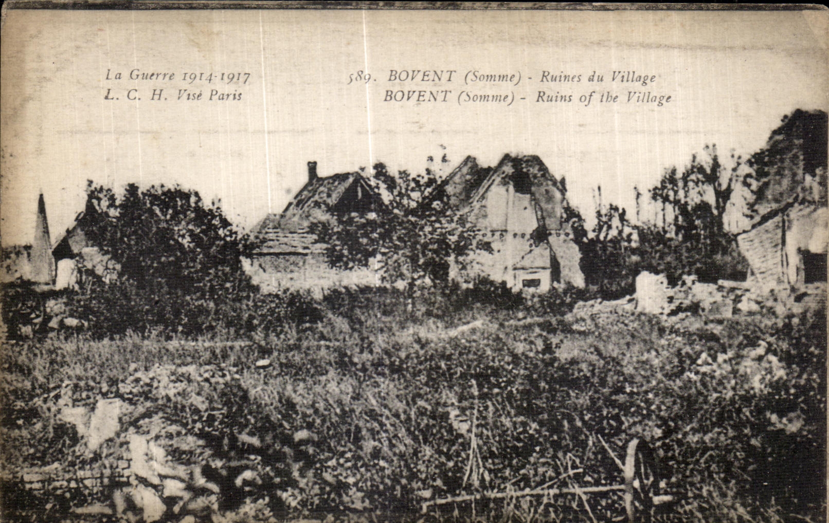 CPA Bovent (Somme) Ruines du village 