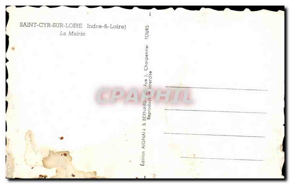 CPA Saint Cyr Sur Loire Indre   Loire La Mairie — Rückseite
