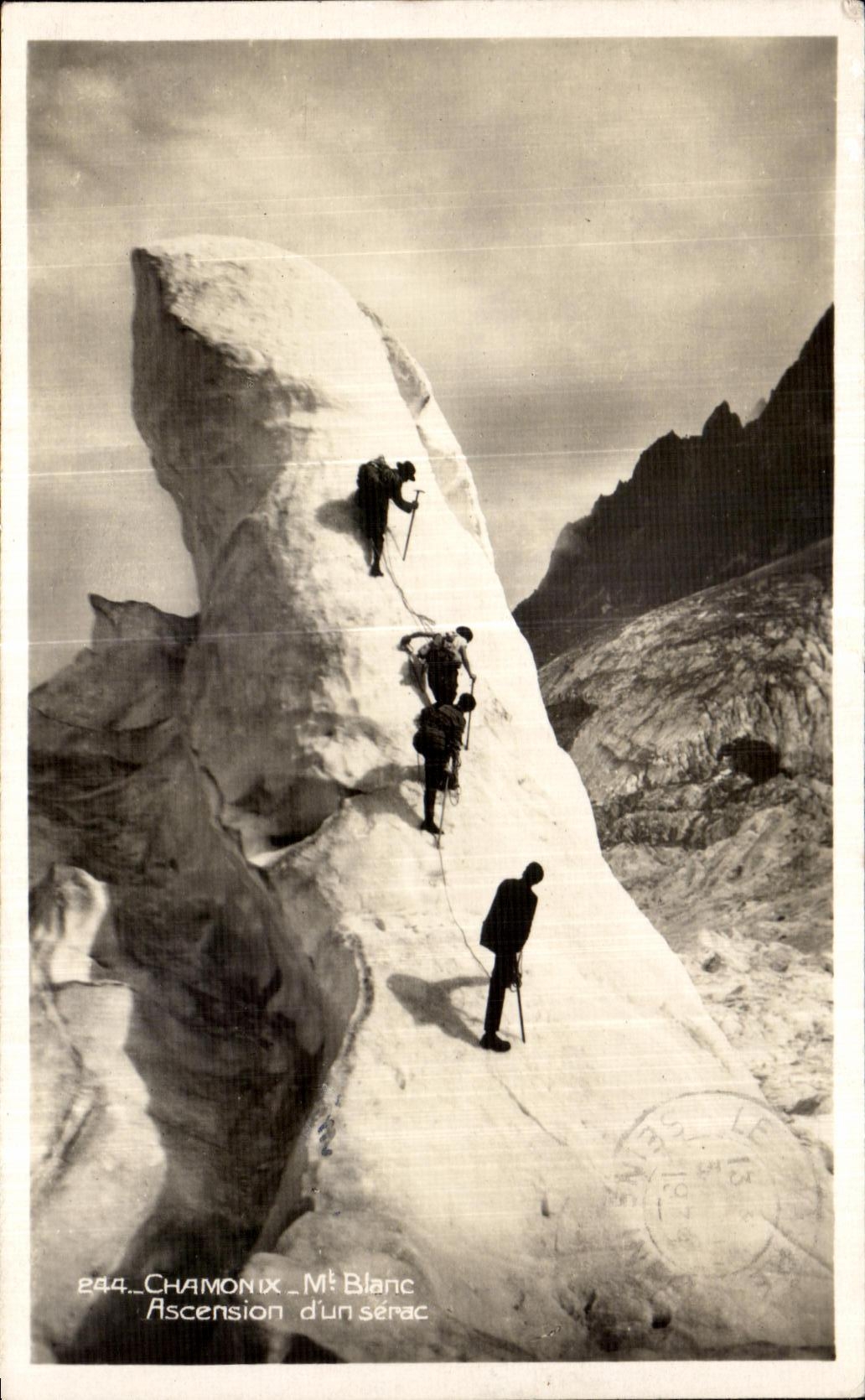 CPA Chamonix mt Blanc ascension d un serac Alpnisme 