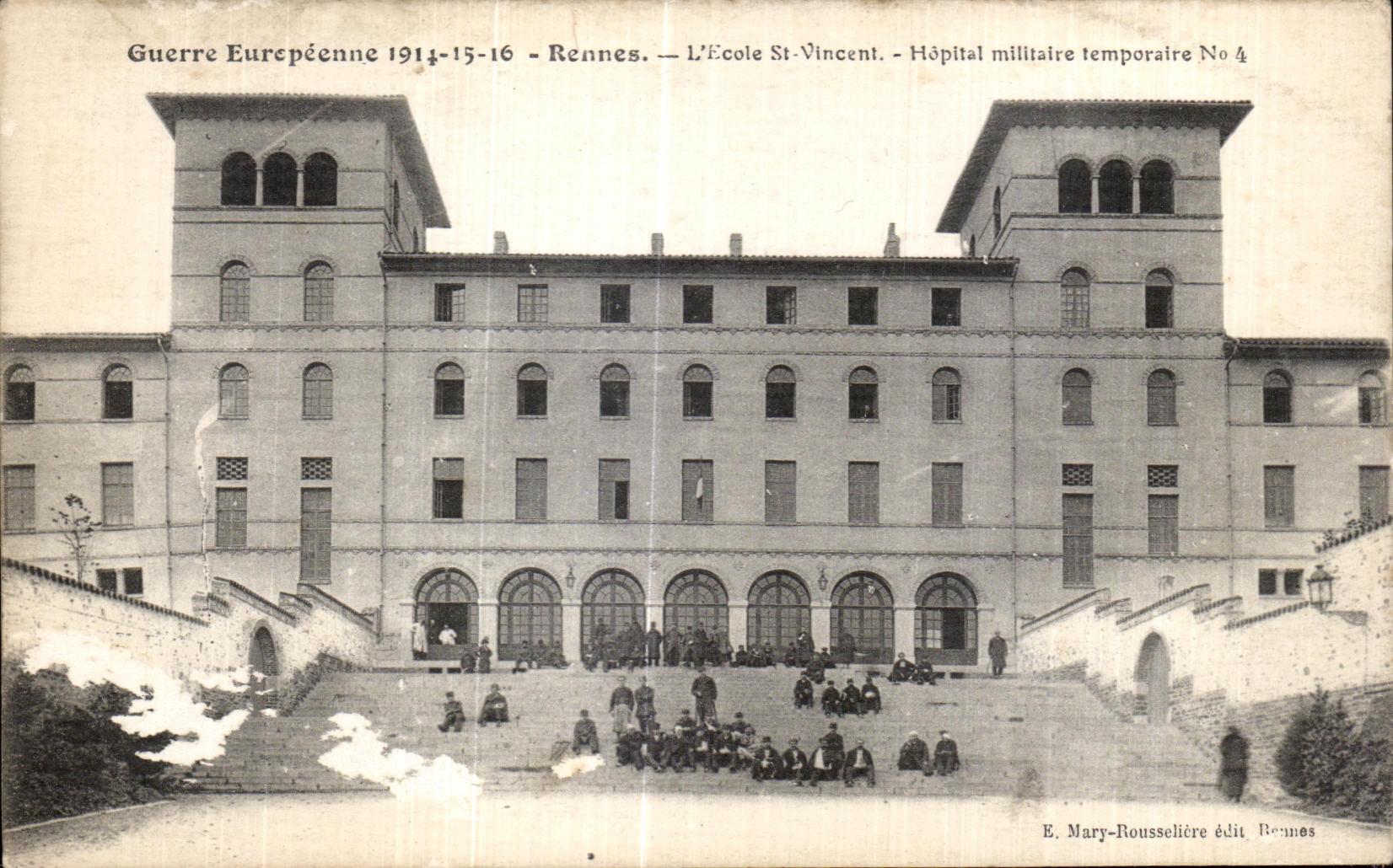CPA Rennes L Ecole St Vincent Hopital Militaire Temporaire Militaria