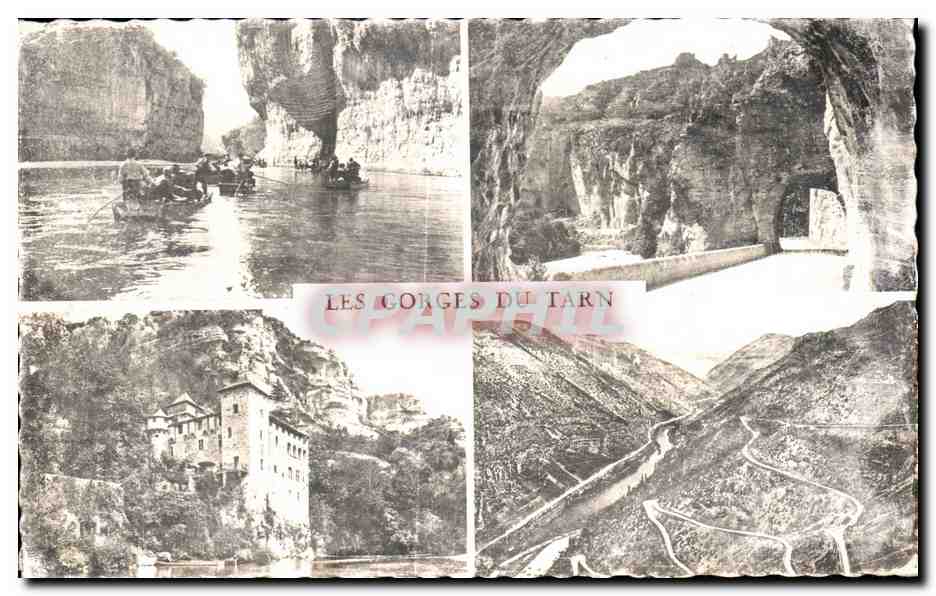 CPA Les Gorges du Tarn Les Detrotis Tunnel des Baumes Chateau de la Caze Route du Causse a Meyureis 