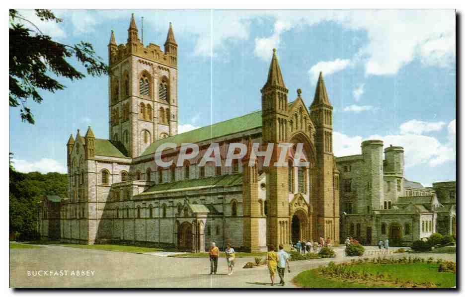 Buckfast Abbey — vue de l'abbaye et de son clocher — éditeur non visible