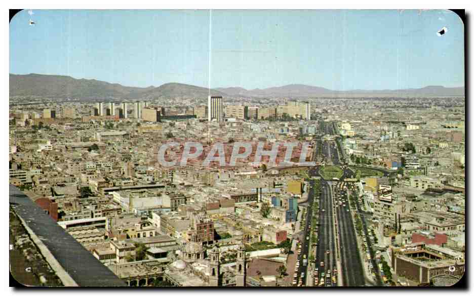 Vue aérienne de Mexico — éditeur CPAPHIL, n° de série non lisible