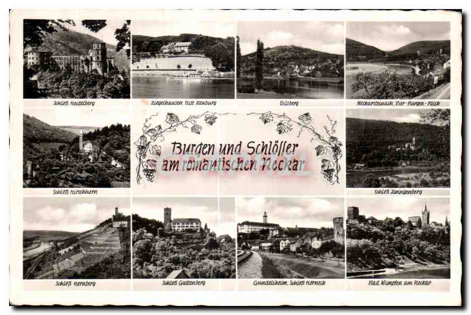 CPA Burgen und Scholler am romantischen neckar Chateaux