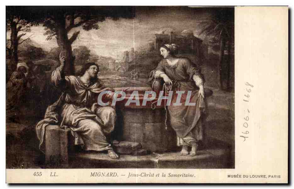 CPA Mignard Jesus Christ et la Samaritaine