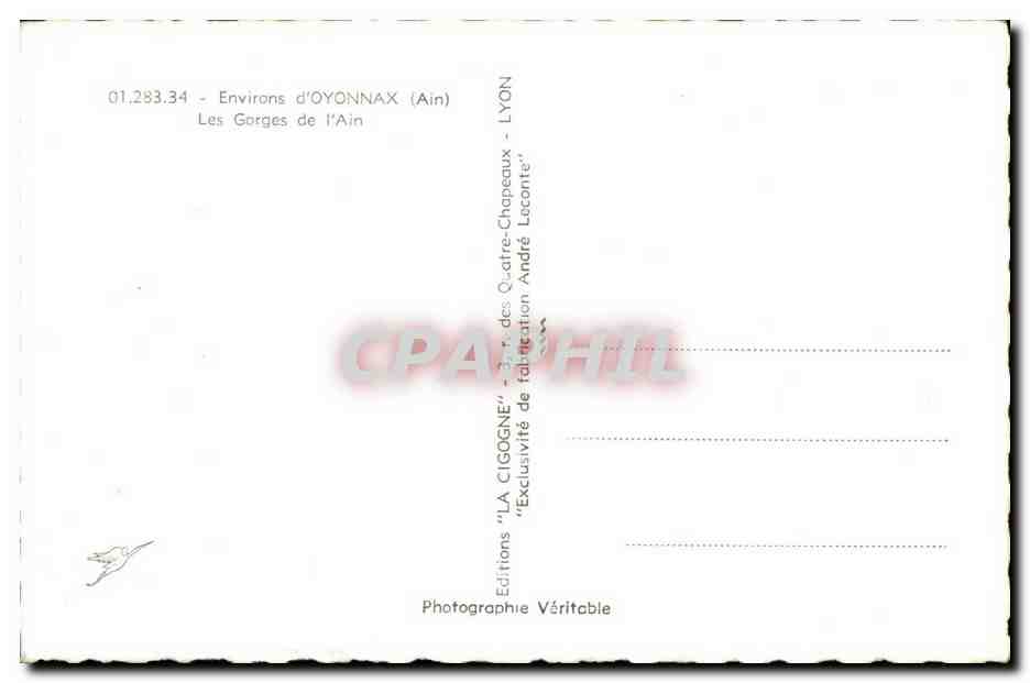 CPSM Environs d Oyonnax (Ain) Les Garges de l Ain — Rückseite