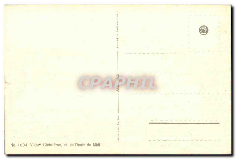 CPA Villars chesieres et les Denis du Midi — Rückseite