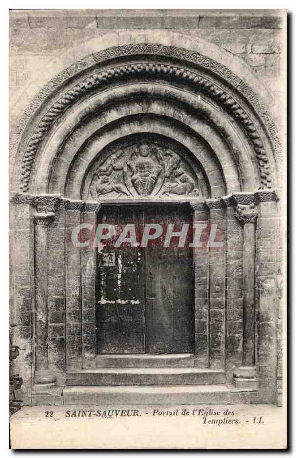 Saint-Sauveur — Portail de l'Église des Templiers — L.L.