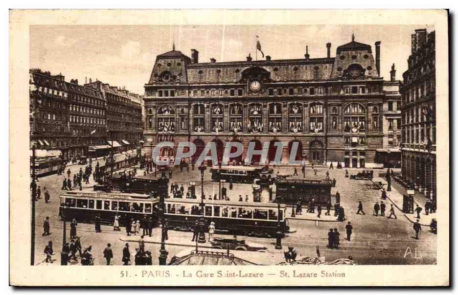 CPA Paris La Gare Saint Lazare St Lazare Station