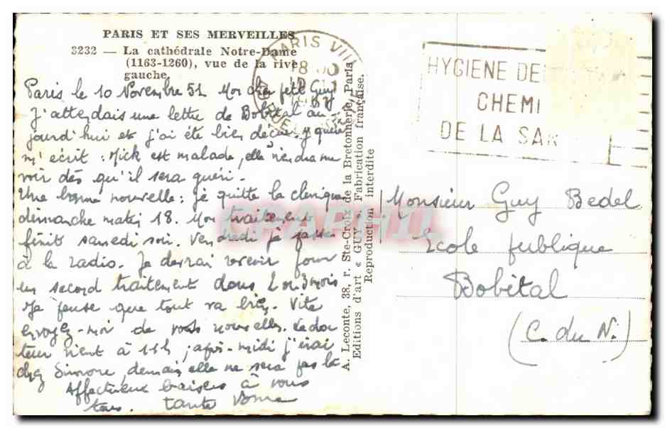 CPSM Paris Et Ses Merveilles La Cathedrale Notre Dame — Rückseite