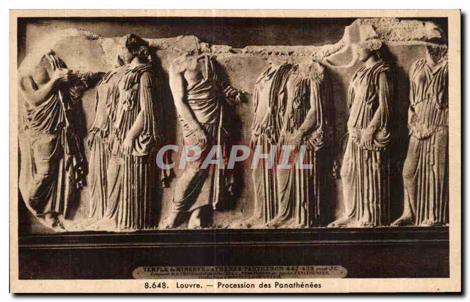 CPA Louvre Procession des Panathenees