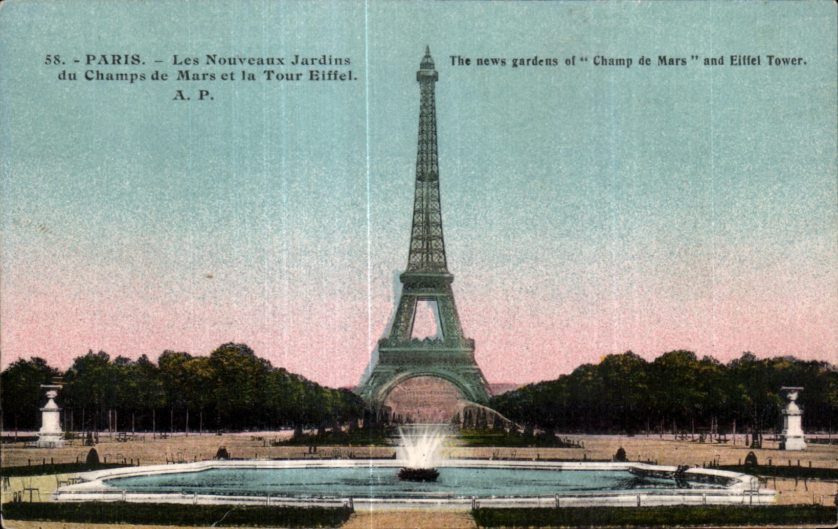 Paris – Die neuen Gärten des Champ de Mars und die Eiffelturm — A.P. n°58