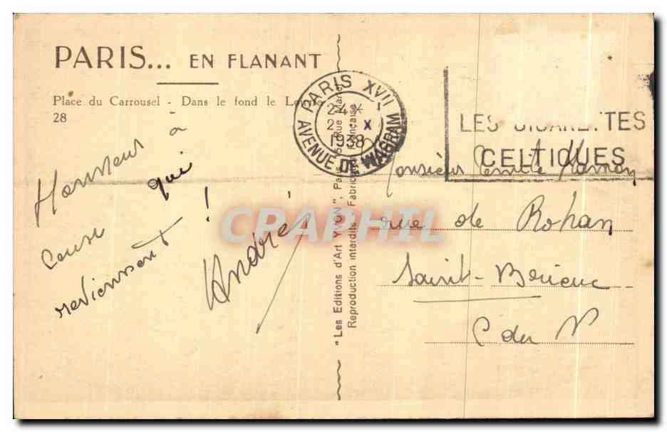 CPA Paris En Flanant Place du Carrousel Dans le fond le Louvre — Reverso