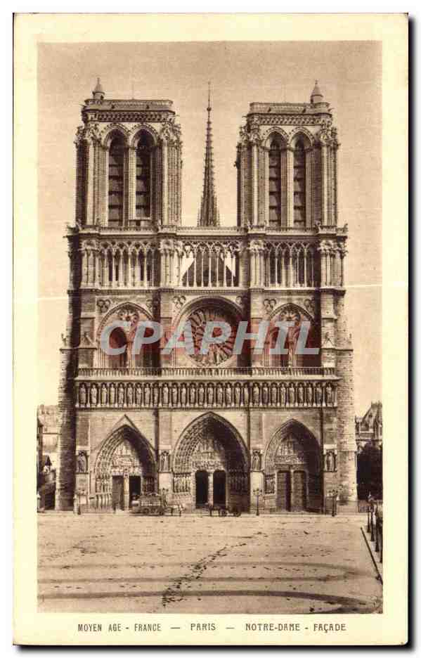 CPA Moyen Age France Paris Notre Dame Facade