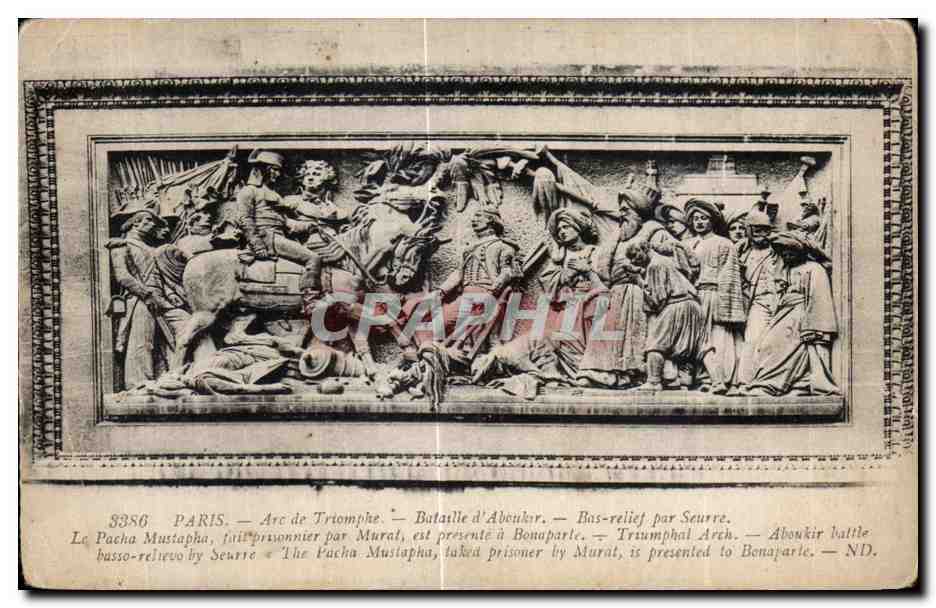 CPA Palais Arc de Triomphe Batatlle d Abouker Bas relif par Secure