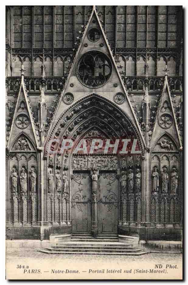 CPA Paris Notre Dame Portail lateral sud (Saint Marcel)