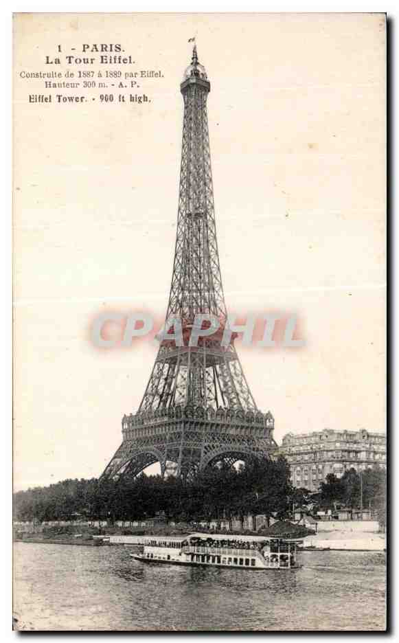 CPA Paris La Tour Eiffel Construite de a par Eiffel Haunteur Eiffel Tower High