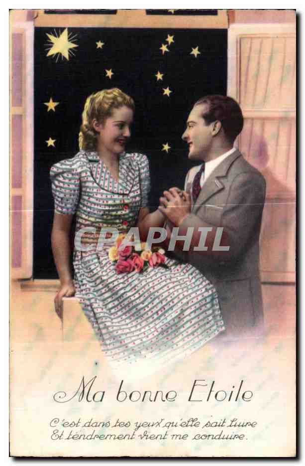 CPA Fantaisie Femme Ma bonne etoile 