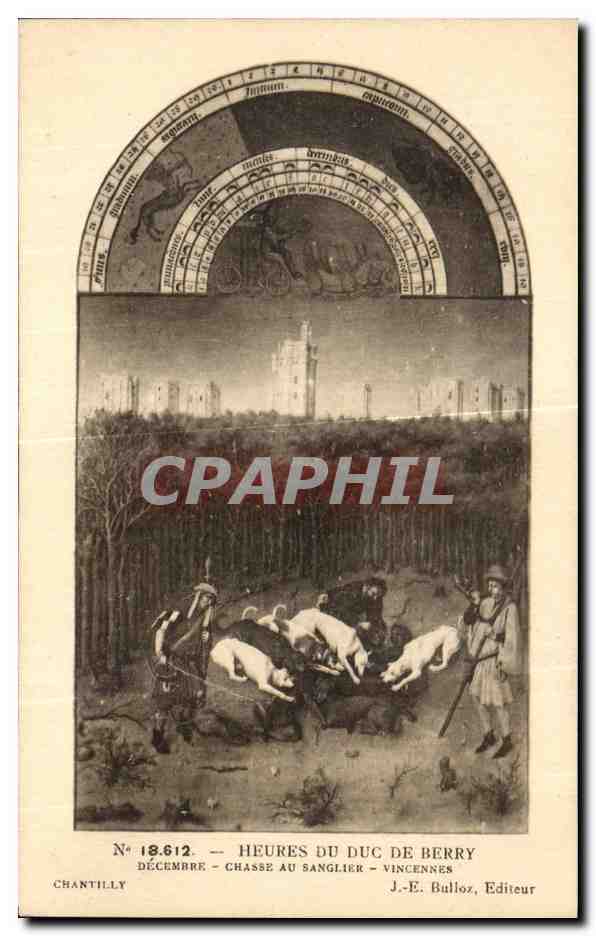 CPA Heures Du Duc De Berry Decembre Chasse Au Sanglier Vincennes