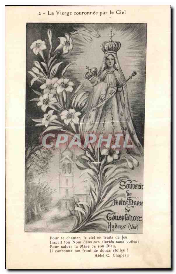 CPA La Vierge Couronnee par le Ciel Notre Dame de la Consolation Hyeres Var