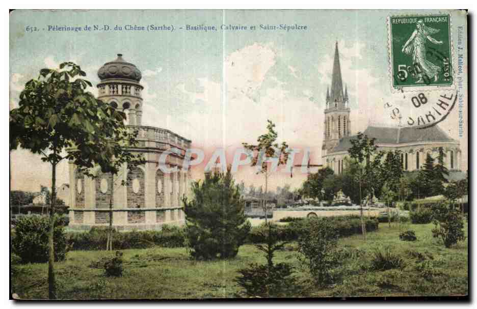 CPA Pelerinage de N D du Chene Basilique Calvaire et Saint Sepulere