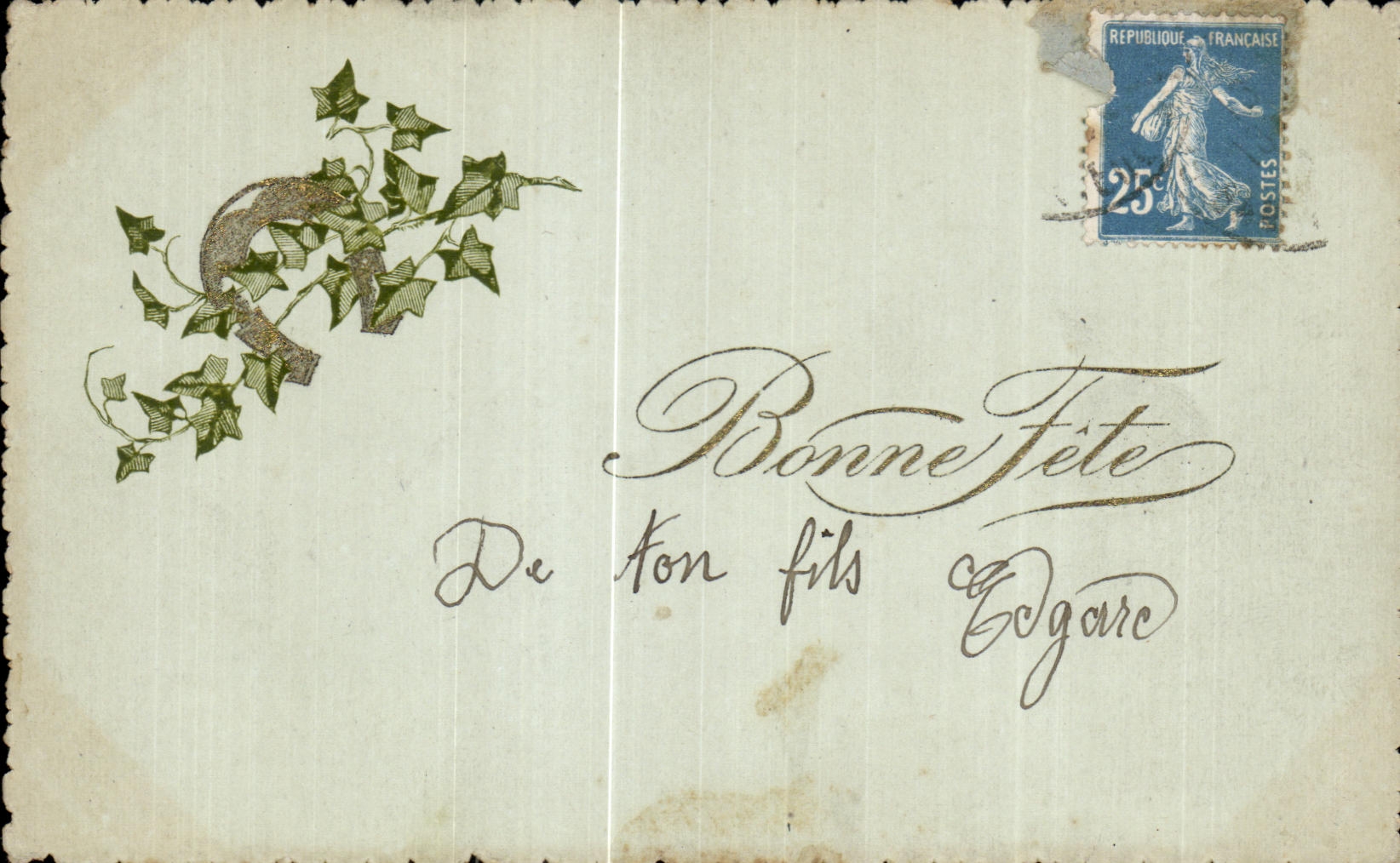 CPA Fantaisie Bonne Fete Fer a cheval
