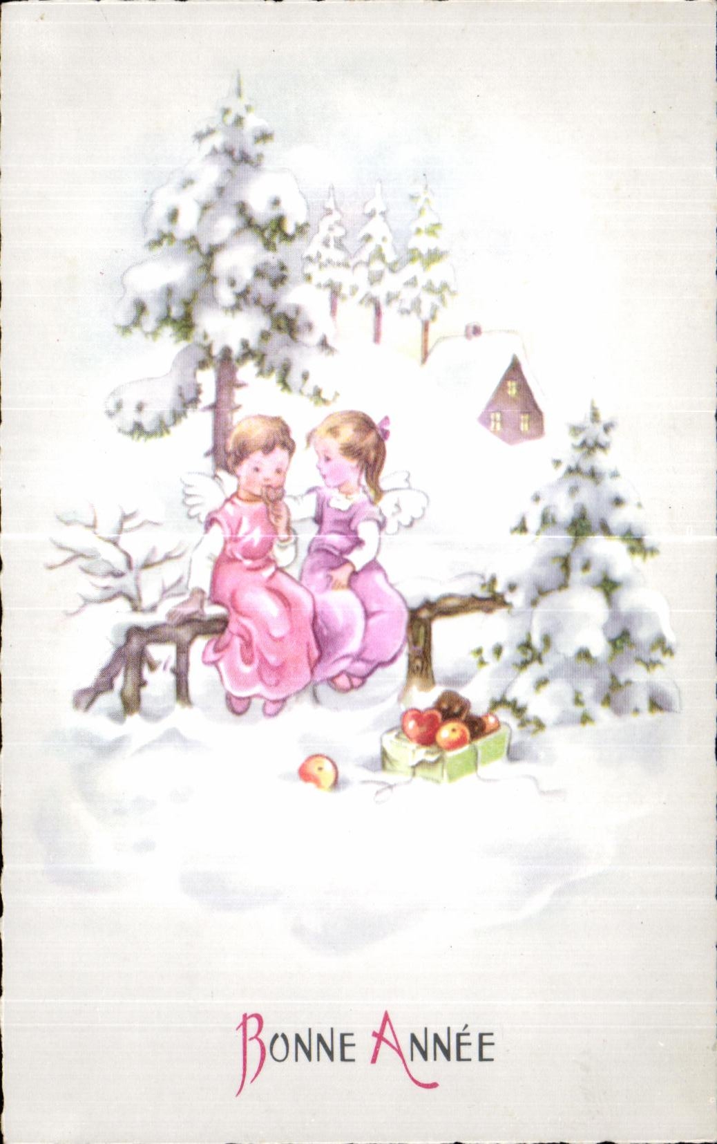 CPA Fantaisie Ange Angel Bonne Annee