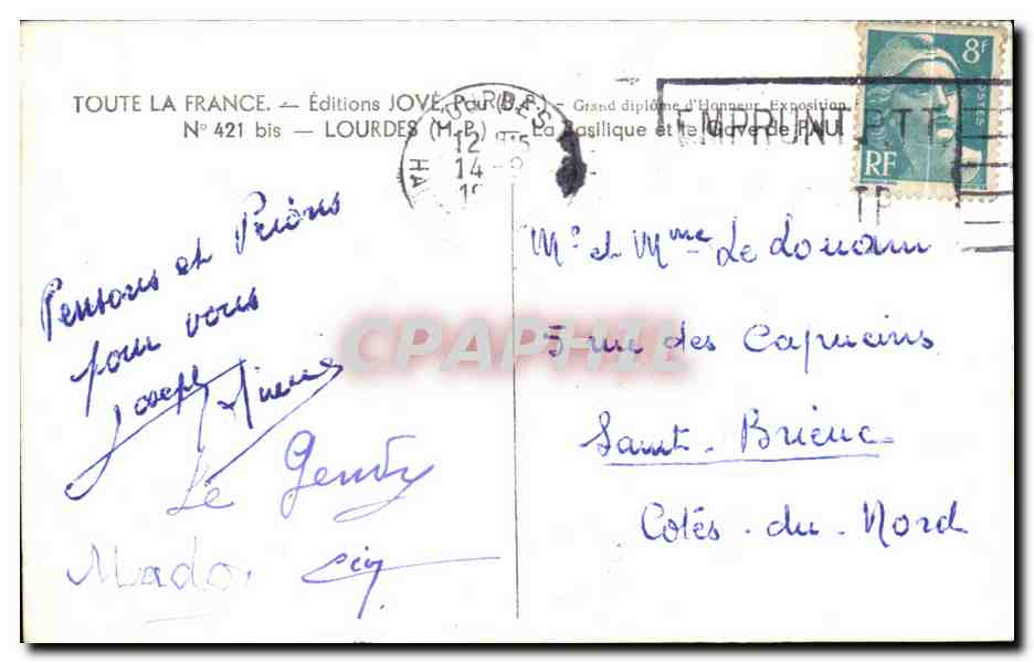 CPA Toute la France  — Verso