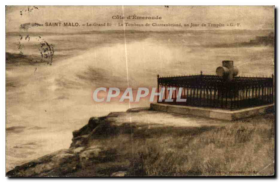 Saint-Malo - Le Grand Bé - Le Tombeau de Chateaubriand, un Jour de Tempête - G. F.