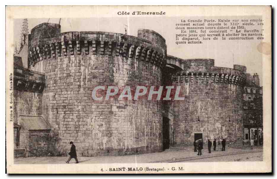 Costa de Esmeralda — La Grande Porte en Saint-Malo — Edición M. Gourin, Saint-Malo, n°4