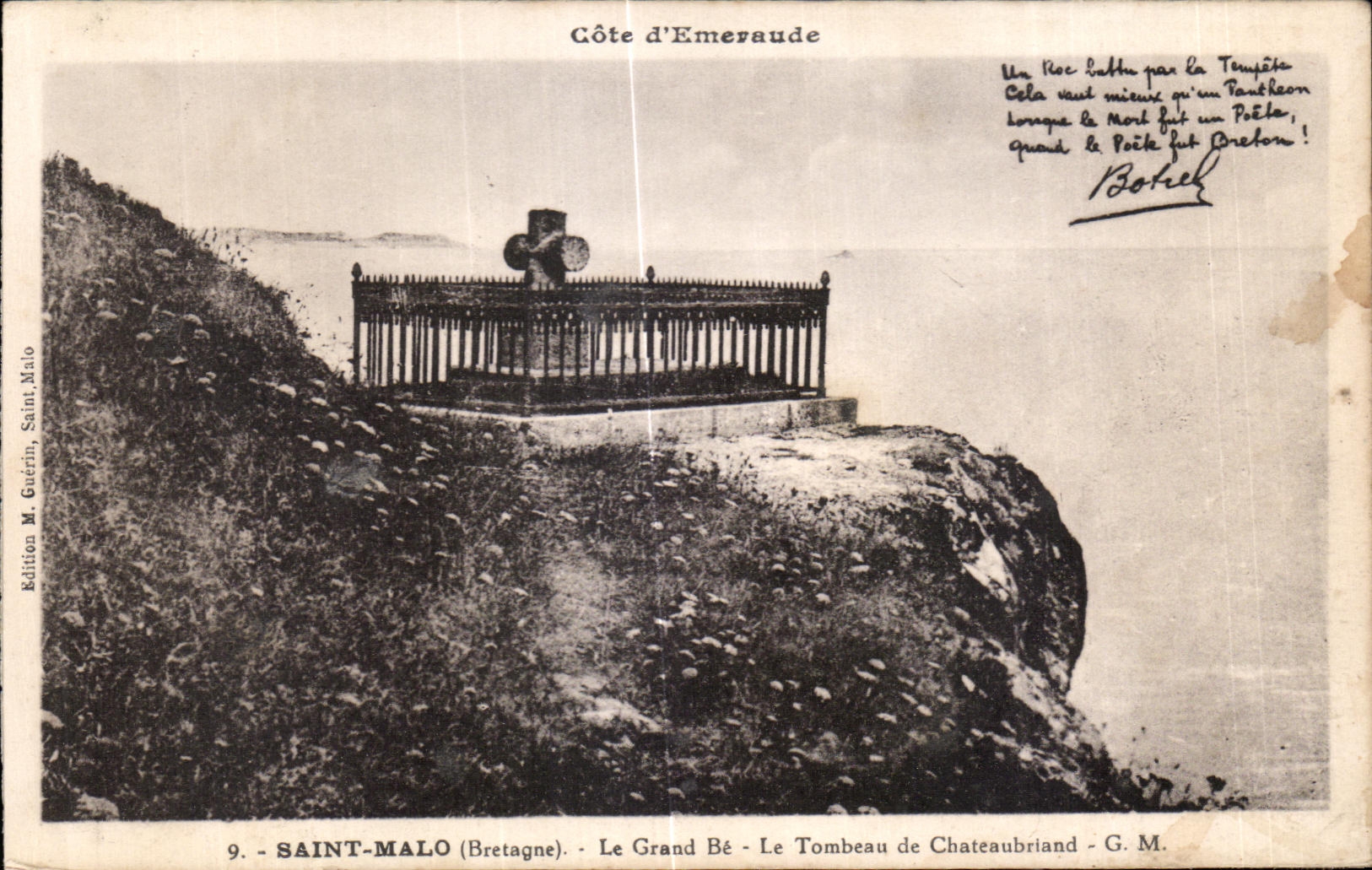 Il Grande Bé - Tomba di Chateaubriand - Costa d'Emeraude - Saint-Malo (Bretagna) - Edizione M. Guérin, Saint-Malo
