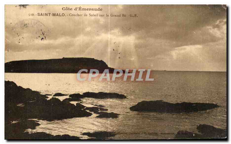 Saint-Malo - Coucher de Soleil sur le Grand Ré - G.F.