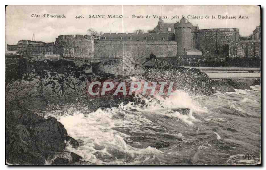 Saint-Malo — Étude de Vagues, près le Château de la Duchesse Anne — Côte d’Emeraude, n°446
