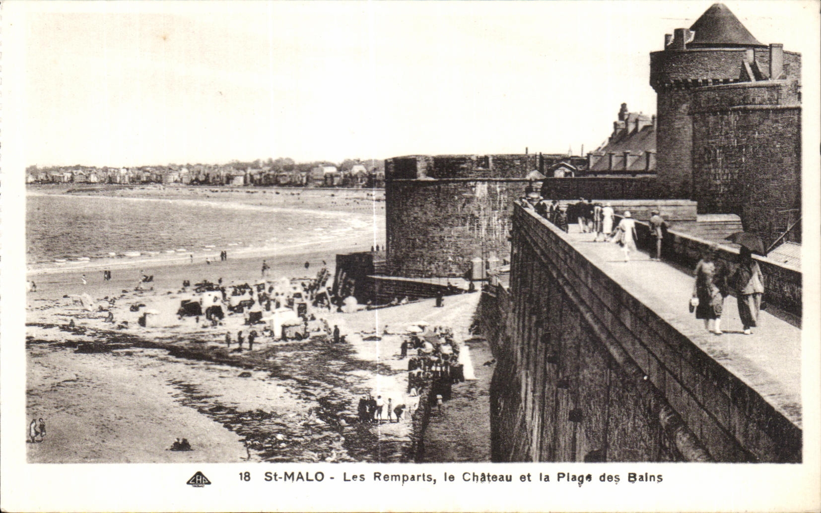 St-Malo - De Muren, het Kasteel en de Badplaat — Antieke ansichtkaart n°18