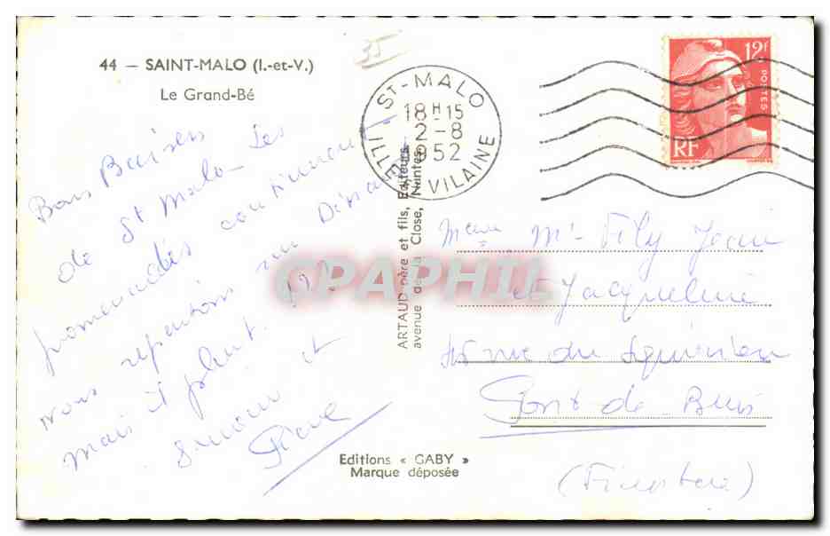 Le Grand-Bé — Saint-Malo (Ille-et-Vilaine) — Éditions GABY — Verso