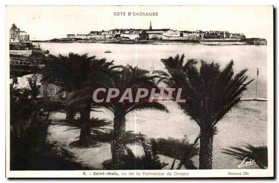 Saint-Malo, Ansicht von der Palmeraie de Dinard — Côte d'Émeraude — Verlag Laurent-Niel, Nr. 134