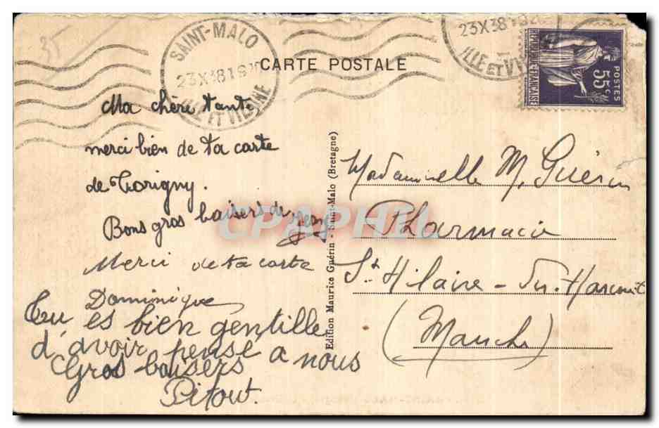 Saint-Malo (Bretagne) — La Grande Grève — Édition G. M. — Achterkant