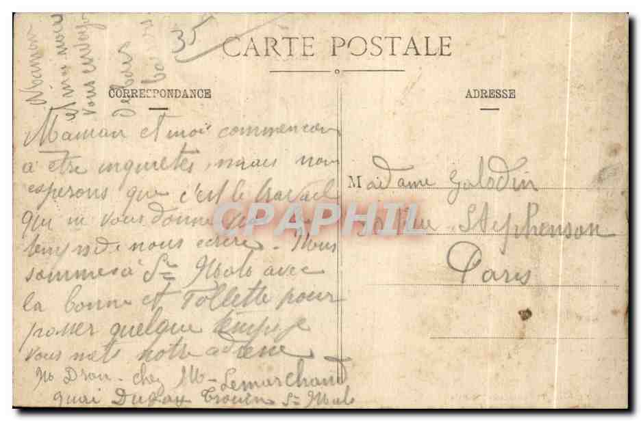 Saint-Malo - Côte d'Émeraude - Remparts et Porte des Champs-Vauverts - G.F. — Achterkant