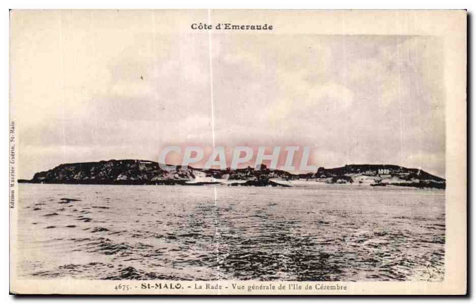 Côte d'Emeraude — Vue générale de l'Île de Cézembre — Édition Maunier, St-Malo, n° 4675