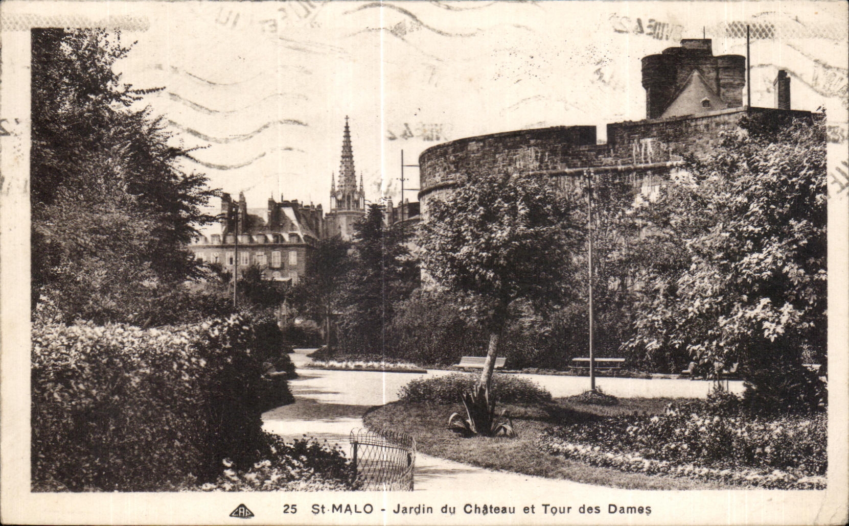 St-Malo - Jardín del Castillo y Torre de las Damas — Tarjeta postal antigua n°25, editor ZAP