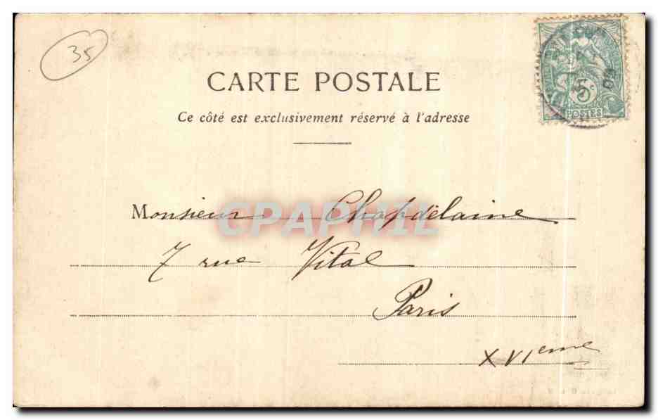St-Malo - Les Vagues battant les Remparts — Côte d'Émeraude, n°54, éditeur H.L.M. — Reverso