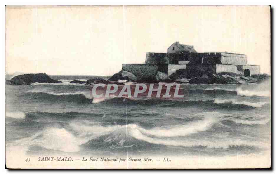 Saint-Malo — Le Fort National par Grosse Mer — LL. — Édition Artistique, Galeries Modernes, Saint-Malo