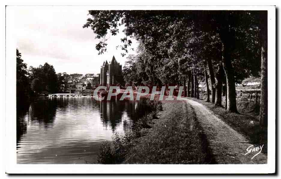 Josselin (Morbihan) — La rivière l'Oust, le Château et le Chemin de halage — Éditeur Gaby, Nantes