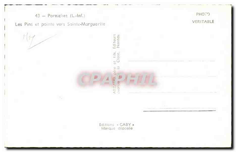 CPA Pornichet Les Pins et Points vers Sainte Margurite — Rückseite