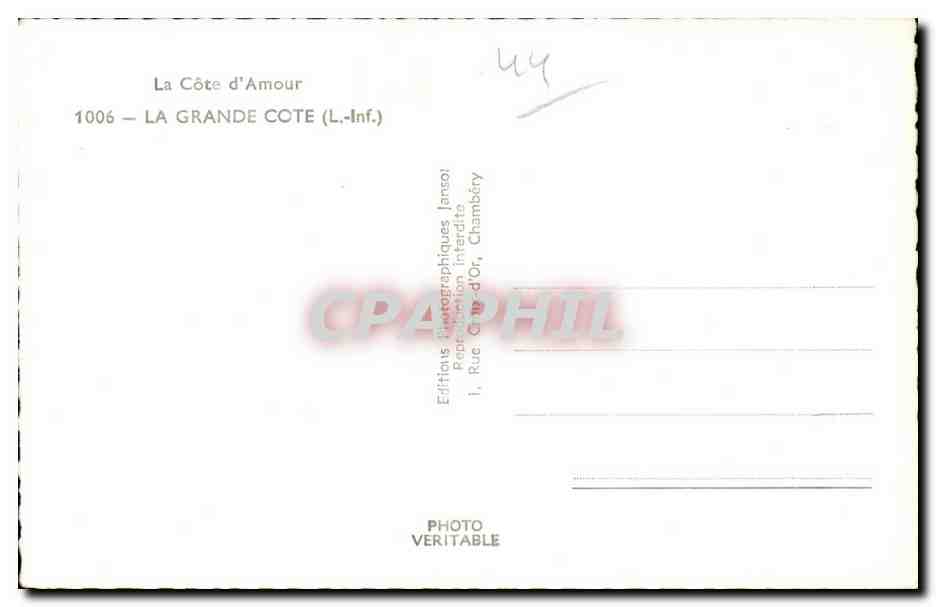 CPA La Cote d Amour La Grande Cote  — Rückseite