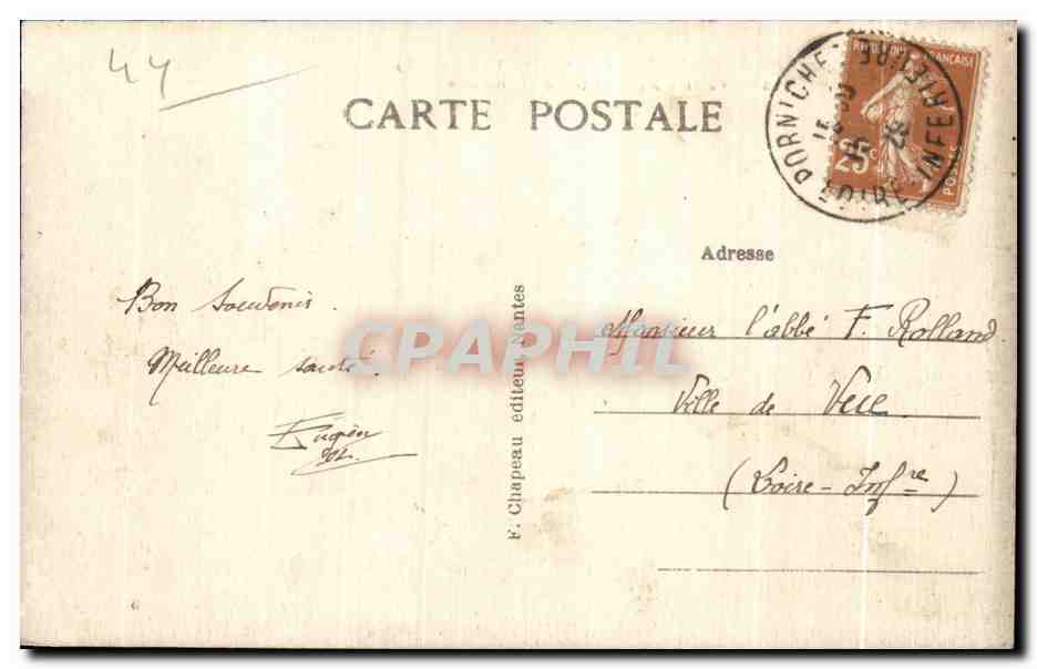 CPA Sainte Marguerite de Pornichet Bas de Falaise a La pointe de Chemouiln — Rückseite