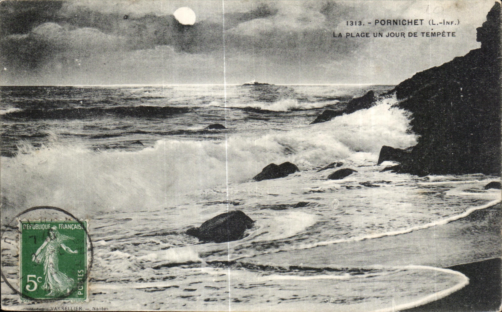CPA Pornichet La Plage Un Jour De Tempete
